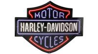 Harley Davidson simulated Neon Bar and Shield logo retro tin sign