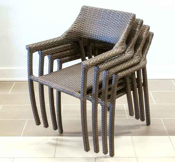 Chaise en rotin Sara pour ensemble patio extérieur Mobilier jardin et