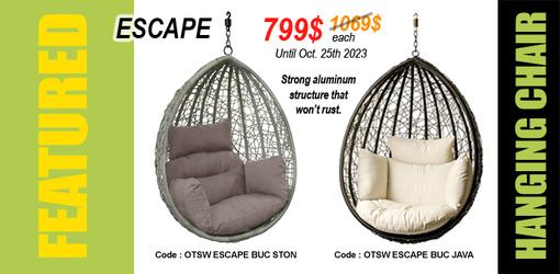 Escape outdoor hanging chair without floor support base