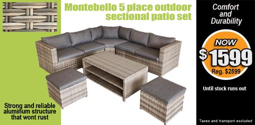 Montebello outdoor patio seating set on sale