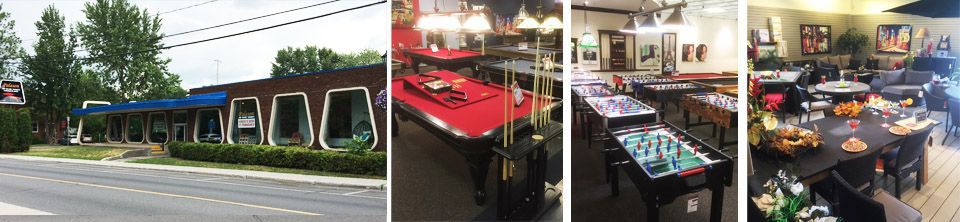 Palason Vaudreuil est un magasin de tables de billard, tables de ping pong, babyfoot soccer, ainsi qui représente un gamme complète de meubles de jardin ainsi que parasols et foyers exterieur et tables de billard situé à Vaudreuil sur le bord de l'eau entre l'autoroute 20 et l'autoroute 40