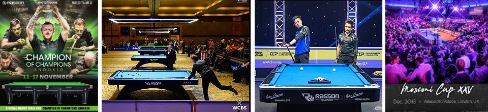 Tables de billard Rasson de qualité de compétition officielle et utilisées dans les tournois professionnels