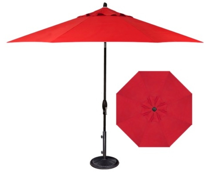 9 Foot Bright Red Patio Umbrella Parasol