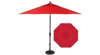 9' Bright Red Octagonal Patio Parasol by Treasure Garden