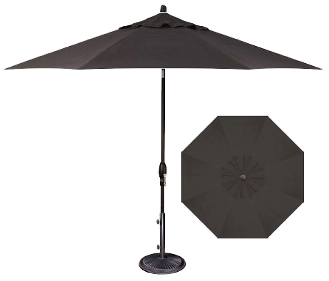 9 Foot Octagonal Black Patio Umbrella