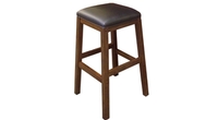 Square backless Heritage wood bar stool - Nutmeg
