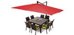 Parasol de jardin rectangulaire rouge 10 x 13 pieds Treasure Garden