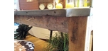 Industrial bar table - Recycled wood and repurposed slate