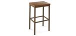 Tabouret industriel rectangulaire au siège en bois recyclé Amisco Bradley