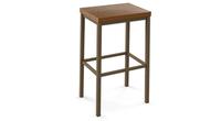 Tabouret industriel rectangulaire au siège en bois recyclé Amisco Bradley