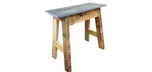 Re-purposed recycled wood end table with slate top