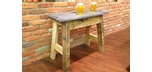 Re-purposed recycled wood end table with slate top