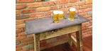 Re-purposed recycled wood end table with slate top
