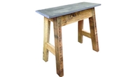 Re-purposed recycled wood end table with slate top