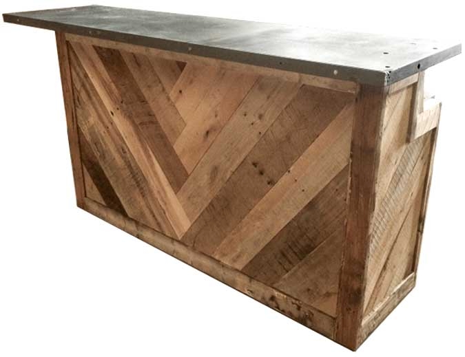 Re-purposed recycled wood bar for island or store cash counter