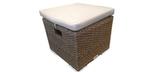 Repose-pieds patio en rotin avec coussin