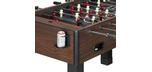 Dark brown simulated wood finish foosball soccer table