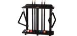 Black floor pool cue rack for 10 cues and billiard balls