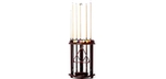 Walnut brown corner pool cue rack