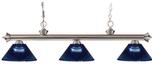 Lampe de billard 3 lustres bleu royal