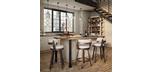 Russell metal rivet modern bar stool
