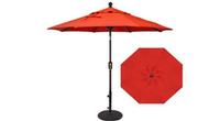 Red 7½ foot balcony umbrella by Treasure Garden