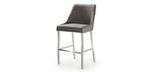 Sara I bar stool in Brushed Steel and Jilt Graphite