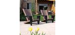 Red modern outdoor conversation chair with black arms