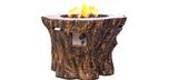 Faux wood log tree trunk stump propane gas fire pit table