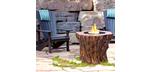 Faux wood log tree trunk stump propane gas fire pit table