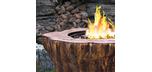 Faux wood log tree trunk stump propane gas fire pit table