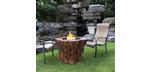 Faux wood log tree trunk stump propane gas fire pit table