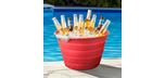 Red Silicone collapsible beverage bucket