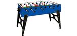 Blue foosball soccer table made in Italy with 2 year warranty telescopic rods
