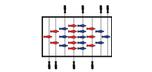 Blue foosball soccer table made in Italy with 2 year warranty telescopic rods