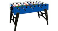 Blue foosball soccer table made in Italy with 2 year warranty telescopic rods
