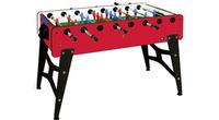 Red foosball soccer table made in Italy with 2 year warranty telescopic rods