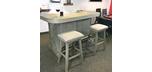 Graystone aged Oak grey wood finish barstool