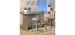 Tabouret de bar Graystone gris avec dossier