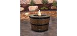 Wine barrel shaped outdoor firepit table