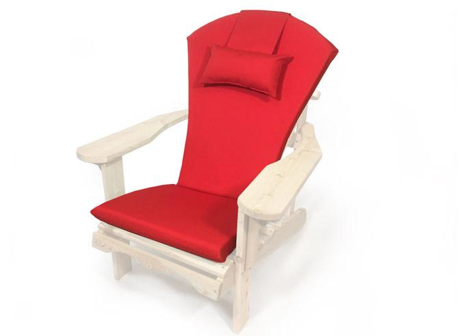 Coussin de chaise adirondack extérieur rouge avec coussin de nuque