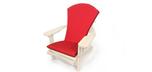 Red outdoor Adirondack chair cushion with adjustable head rest pillow