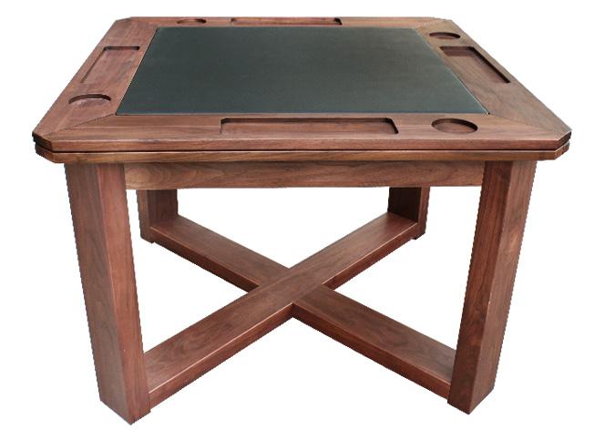 Table pour jeu de cartes poker de style Danois au fini noyer