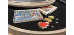 Table poker fini gris rustique réversible en surface à dîner