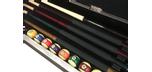 Banc de rangement accessoires billard fini bois de grange