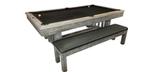 Banc de rangement accessoires billard fini bois de grange