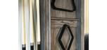 Barnwood finish 8 pool cue billiard wall rack
