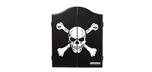 Skeleton skull and cross bone motif dart game cabinet