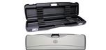Grey hardshell billiard cue case for multiple pool cues