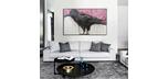 Large 80 x 48 inch Raven print on painted canvas